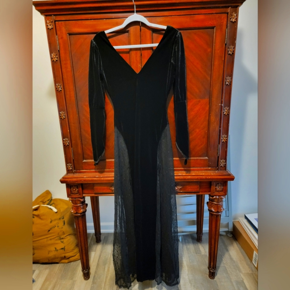 UK 8 Countess Black Disturbia bodysuit maxi dress